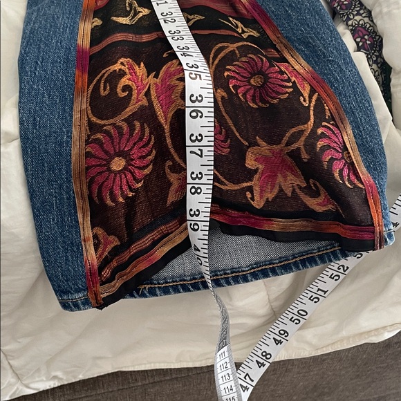 H&M Blue Flare Jeans with Black and Red Embroidery - Picture 5 of 6